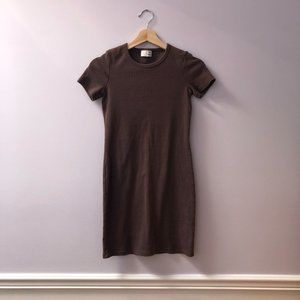 Aritzia Wilfred Free mocha go-to t-shirt dress (XS)